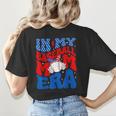In My Baseball Mom Era Groovy Baseball Mother's Day US Flag Women's T-Shirt Back Print