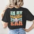 In My Baseball Mom Era Retro Groovy Style Sports Mama Women's T-Shirt Back Print