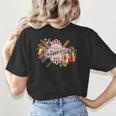 Baseball Mom With Garden Flowers Women's T-Shirt Back Print Baseball Mom With Garden Flowers Women's T-Shirt Back Print