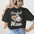 Baseball Mom Grandma Leopard Baseball Lover Fan Women's T-Shirt Back Print
