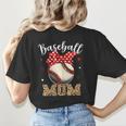 Baseball Mom Headband Leopard Baseball Ball Mother's Day Women's T-Shirt Back Print Baseball Mom Headband Leopard Baseball Ball Mother's Day Women's T-Shirt Back Print