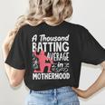 Baseball Mom Heart Ball Graphic Mother's Day Women's T-Shirt Back Print Baseball Mom Heart Ball Graphic Mother's Day Women's T-Shirt Back Print
