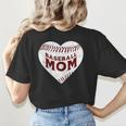 Baseball Mom Heart Love Mother's Day Game Day Support Women's T-Shirt Back Print