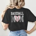 Baseball Mom Heart Sports Mom Women's T-Shirt Back Print Baseball Mom Heart Sports Mom Women's T-Shirt Back Print