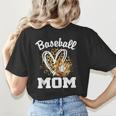 Baseball Mom Leopard Heart Matching Family Women's T-Shirt Back Print Baseball Mom Leopard Heart Matching Family Women's T-Shirt Back Print