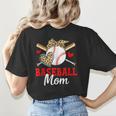Baseball Mom Leopard Heart Mother's Day Girls Women's T-Shirt Back Print Baseball Mom Leopard Heart Mother's Day Girls Women's T-Shirt Back Print