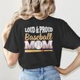 Baseball Mom Leopard Print Loud And Proud With Ball & Bat Women's T-Shirt Back Print Baseball Mom Leopard Print Loud And Proud With Ball & Bat Women's T-Shirt Back Print