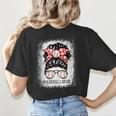 Baseball Mom Messy Bun Hair Player Mom Women's T-Shirt Back Print
