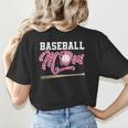 Baseball Mom Pink Ribbon Breast Cancer Awareness Fighters Women's T-Shirt Back Print