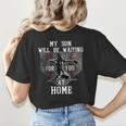Baseball Mom My Son Will Be Waiting For You At Home Women's T-Shirt Back Print Baseball Mom My Son Will Be Waiting For You At Home Women's T-Shirt Back Print