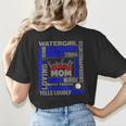 Baseball Mom Traits For Great Mothers Grey And Blue Women's T-Shirt Back Print Baseball Mom Traits For Great Mothers Grey And Blue Women's T-Shirt Back Print
