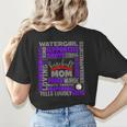 Baseball Mom Traits For Great Mothers Grey And Purple Women's T-Shirt Back Print Baseball Mom Traits For Great Mothers Grey And Purple Women's T-Shirt Back Print