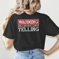 Baseball Mom Warning Uncontrollable Yelling Funny Sign Women's T-Shirt Back Print Baseball Mom Warning Uncontrollable Yelling Funny Sign Women's T-Shirt Back Print