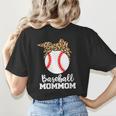 Baseball MomMom Baseball Player Leopard Mom Mom Women's T-Shirt Back Print Baseball MomMom Baseball Player Leopard Mom Mom Women's T-Shirt Back Print