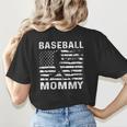 Baseball Mommy Mom USA Flag 4th Of July Women's T-Shirt Back Print Baseball Mommy Mom USA Flag 4th Of July Women's T-Shirt Back Print