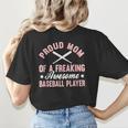 Baseball Player Pitcher Catcher Baseball Mom Mother Women's T-Shirt Back Print