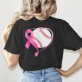 Breast Cancer Awareness Baseball Mom Women's T-Shirt Back Print