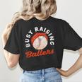 Busy Raising Ballers Baseball Mom Sons Women's T-Shirt Back Print Busy Raising Ballers Baseball Mom Sons Women's T-Shirt Back Print