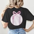 Coquette Baseball Mom Pink Bow Baseball Mama Women's T-Shirt Back Print