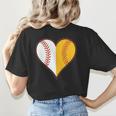 Cute Love Baseball Fast Pitch Softball Heart Baseball Mom Women's T-Shirt Back Print Cute Love Baseball Fast Pitch Softball Heart Baseball Mom Women's T-Shirt Back Print