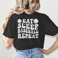Eat Sleep Baseball Repeat Baseball Lover Baseball Mom Girls Women's T-Shirt Back Print