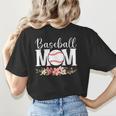 Floral Baseball Mom Mother's Day Cute Baseball Mama Mommy Women's T-Shirt Back Print Floral Baseball Mom Mother's Day Cute Baseball Mama Mommy Women's T-Shirt Back Print