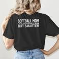 FUNNY Softball Mom Like A Baseball Mom But Smarter Women's T-Shirt Back Print FUNNY Softball Mom Like A Baseball Mom But Smarter Women's T-Shirt Back Print
