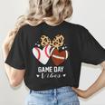 Game Day Vibes Football Baseball Mom Heart Women's T-Shirt Back Print