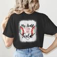 My Heart Is On That Field Baseball Mom Momm Women's T-Shirt Back Print