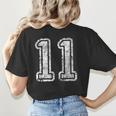 Jersey Number 11 T-Shirt Football Eleven Number Baseball Mom Women's T-Shirt Back Print Jersey Number 11 T-Shirt Football Eleven Number Baseball Mom Women's T-Shirt Back Print