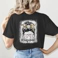 Leopard Messy Bun Mom Mother's Day Baseball Mommy Women's T-Shirt Back Print Leopard Messy Bun Mom Mother's Day Baseball Mommy Women's T-Shirt Back Print