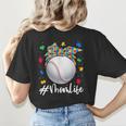 Messy Ball Puzzle Baseball Mom Life Autism Awareness Month Women's T-Shirt Back Print