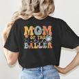 Mom Of The Birthday Baller Groovy Baseball Mom Women's T-Shirt Back Print Mom Of The Birthday Baller Groovy Baseball Mom Women's T-Shirt Back Print