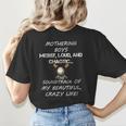 Mothering Boys Messy Loud Chaotic Baseball Mom Women's T-Shirt Back Print Mothering Boys Messy Loud Chaotic Baseball Mom Women's T-Shirt Back Print