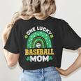One Lucky Baseball Mom St Patricks Day Rainbow Mother Mama Women's T-Shirt Back Print