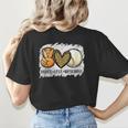 Peace Love Baseball Mom Leopard Print Mother's Day Women's T-Shirt Back Print Peace Love Baseball Mom Leopard Print Mother's Day Women's T-Shirt Back Print