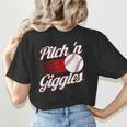 Pitch 'n Giggles Baseball Player Women Baseball Mom Women's T-Shirt Back Print Pitch 'n Giggles Baseball Player Women Baseball Mom Women's T-Shirt Back Print