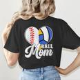 Proud Ball Mom Volleyball Baseball Mom Heart Women's T-Shirt Back Print Proud Ball Mom Volleyball Baseball Mom Heart Women's T-Shirt Back Print