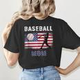 Proud Baseball MOM USA American Flag Family Game Day Women's T-Shirt Back Print Proud Baseball MOM USA American Flag Family Game Day Women's T-Shirt Back Print
