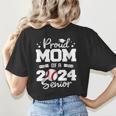 Proud Mom Of a 2024 Senior Baseball Mom 2024 Graduate Women's T-Shirt Back Print Proud Mom Of a 2024 Senior Baseball Mom 2024 Graduate Women's T-Shirt Back Print