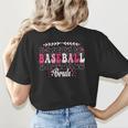 Retro Groovy Baseball Bruh Proud Baseball Mom Women's T-Shirt Back Print