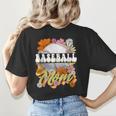 Retro Groovy Baseball Mom Family Matching Women Women's T-Shirt Back Print Retro Groovy Baseball Mom Family Matching Women Women's T-Shirt Back Print