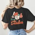 Retro Tis The Season Baseball Mom Baseball Lover Boys Kids Women's T-Shirt Back Print