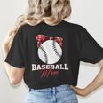 Softball Baseball Mom Floral Tee Mother's Day Women's T-Shirt Back Print