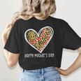 Softball Baseball Mom Valentine Leopard Heart Mother's Day Women's T-Shirt Back Print Softball Baseball Mom Valentine Leopard Heart Mother's Day Women's T-Shirt Back Print
