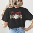 Sport Mom Leopard Mother's Day Baseball Mommy Mama Women's T-Shirt Back Print Sport Mom Leopard Mother's Day Baseball Mommy Mama Women's T-Shirt Back Print