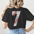 Vintage Baseball Mom 7 Jersey Baseball Favorite Player Women's T-Shirt Back Print