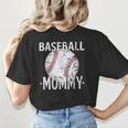 Vintage Baseball Mommy Mother's Day Sports Lover Mom Women's T-Shirt Back Print