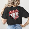 Warriors Home Plate Baseball Sports Baseball Mom Women's T-Shirt Back Print Warriors Home Plate Baseball Sports Baseball Mom Women's T-Shirt Back Print