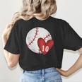 Womens Custom Baseball Mom Number 10 Heart For Mom Mommy Women's T-Shirt Back Print Womens Custom Baseball Mom Number 10 Heart For Mom Mommy Women's T-Shirt Back Print